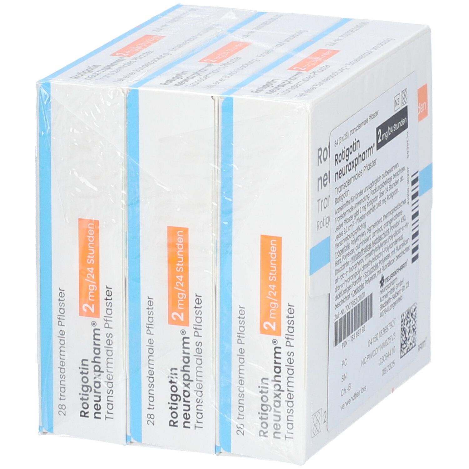 Rotigotin neuraxpharm 2 mg/24 h transderm.Pflaster 84 St Pflaster transdermal