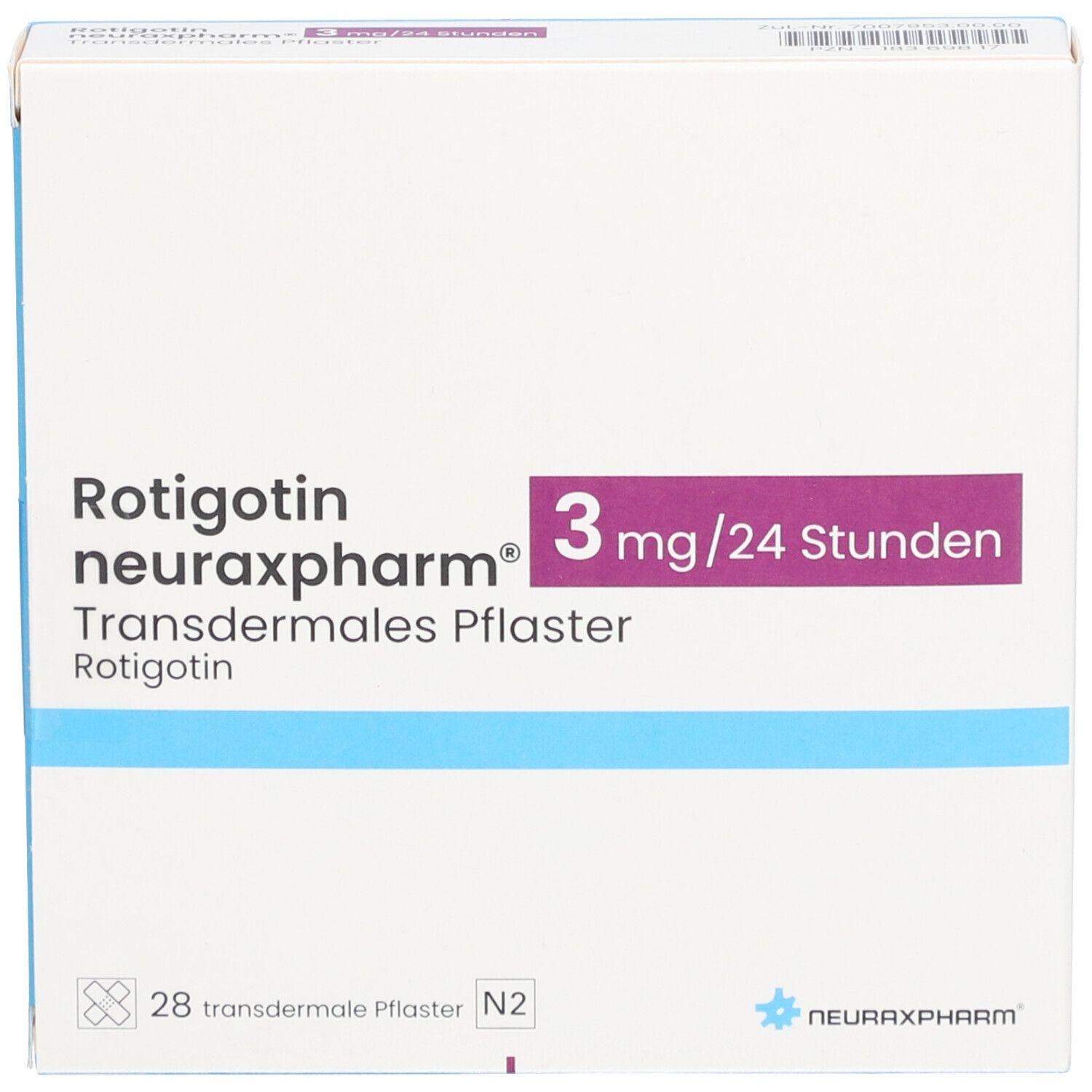 ROTIGOTIN neuraxpharm 3 mg/24 h transderm.Pflaster