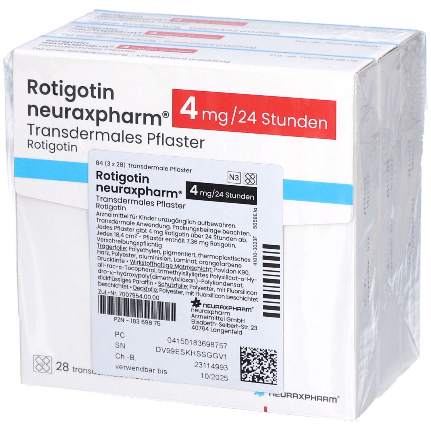 ROTIGOTIN neuraxpharm 4 mg/24 h transderm.Pflaster