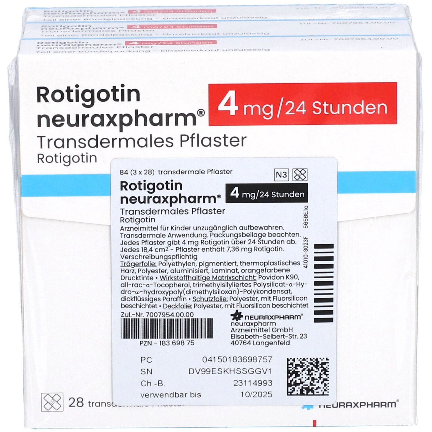 ROTIGOTIN neuraxpharm 4 mg/24 h transderm.Pflaster