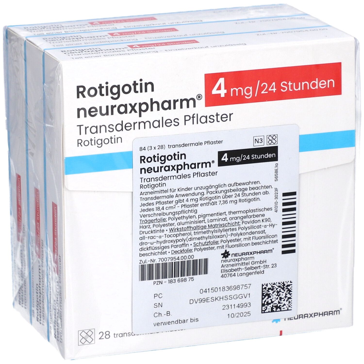 ROTIGOTIN neuraxpharm 4 mg/24 h transderm.Pflaster