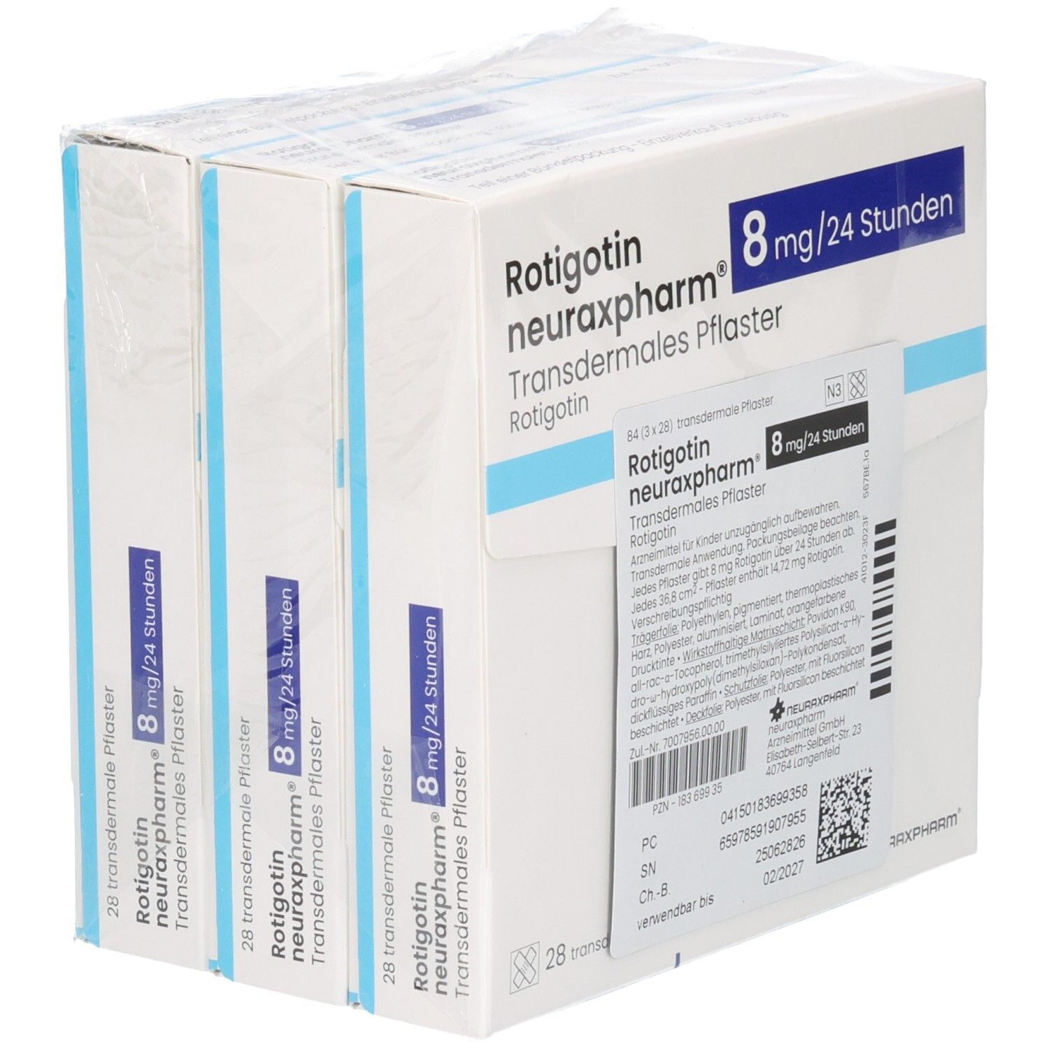 ROTIGOTIN neuraxpharm 8 mg/24 h transderm.Pflaster