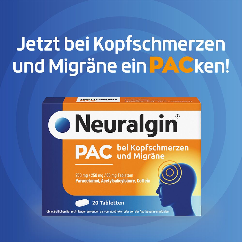 Neuralgin PAC bei Kopfschmerzen und Migräne Tabl. 20 St Tabletten