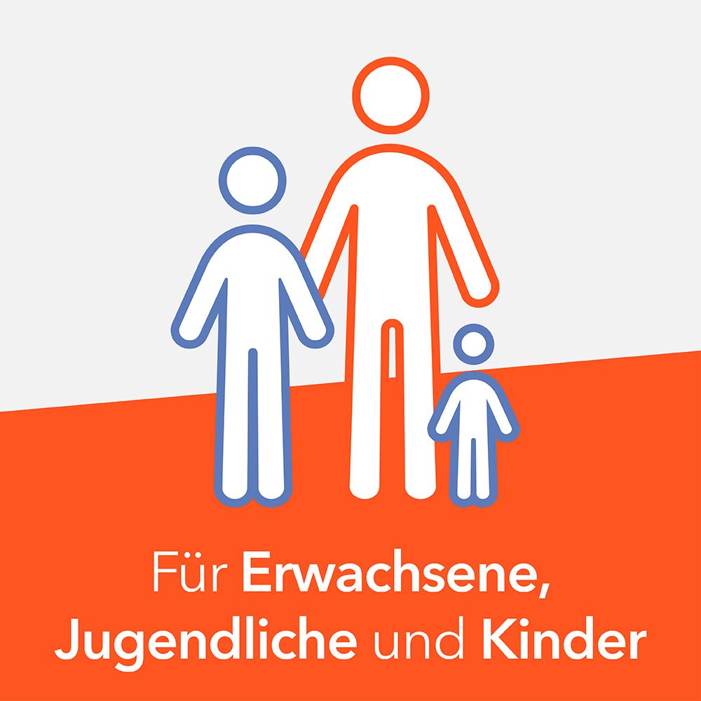Symbol von Erwachsenen und Kindern. Text: Für Erwachsene, Jugendliche und Kinder.