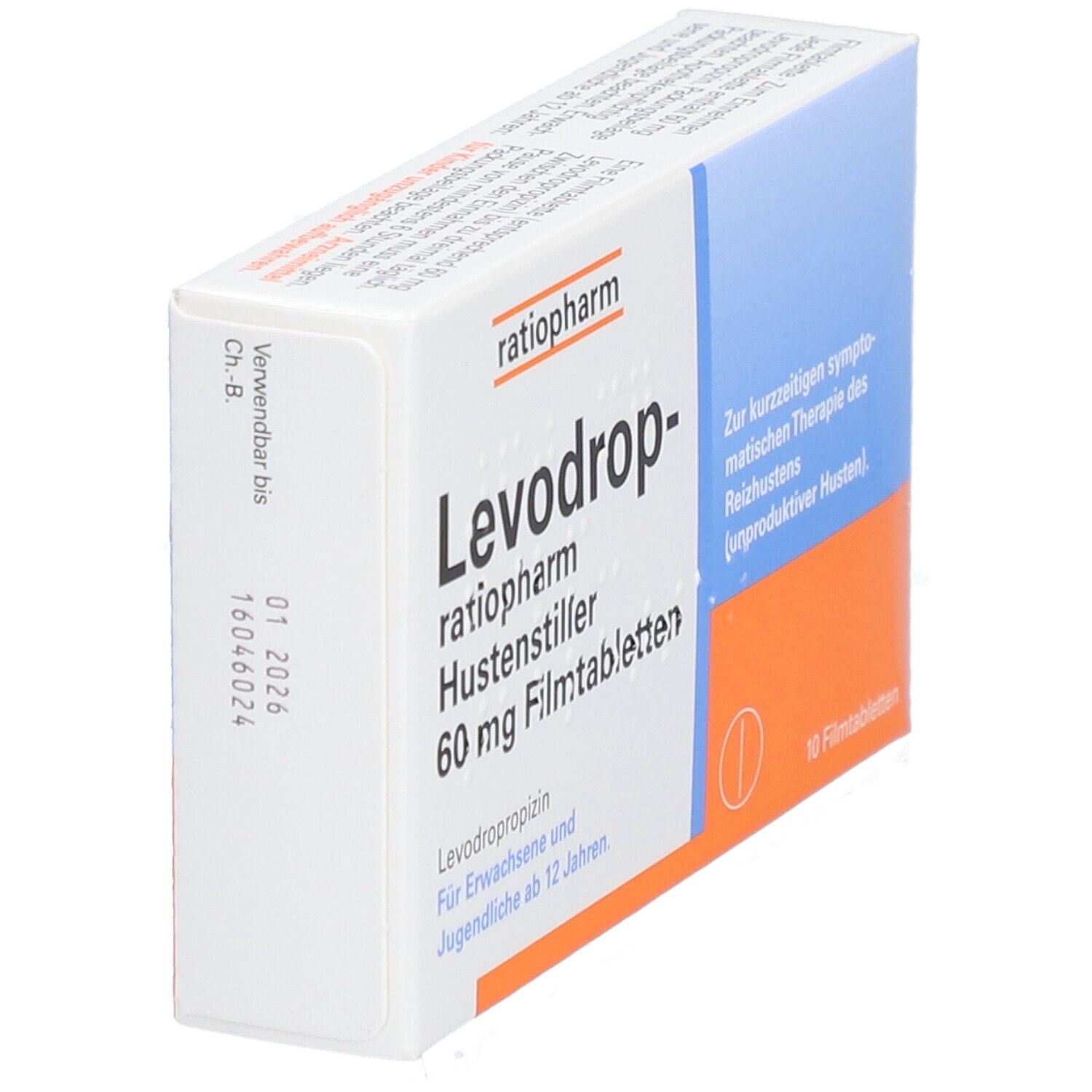 LEVODROP-ratiopharm Hustenstiller 60 mg Filmtabl. 10 St Filmtabletten