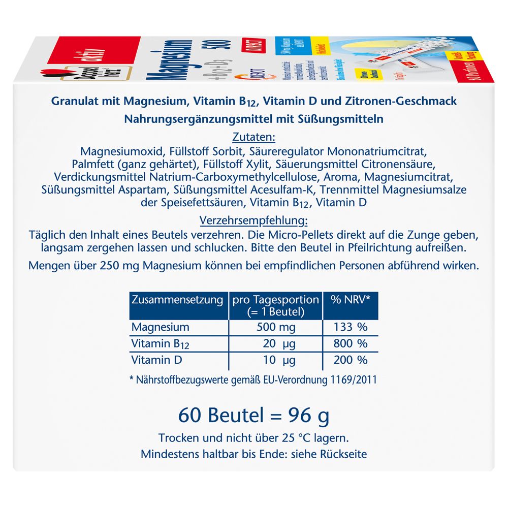 Doppelherz® Magnesium 500 +B12 + D3 Direct Depot
