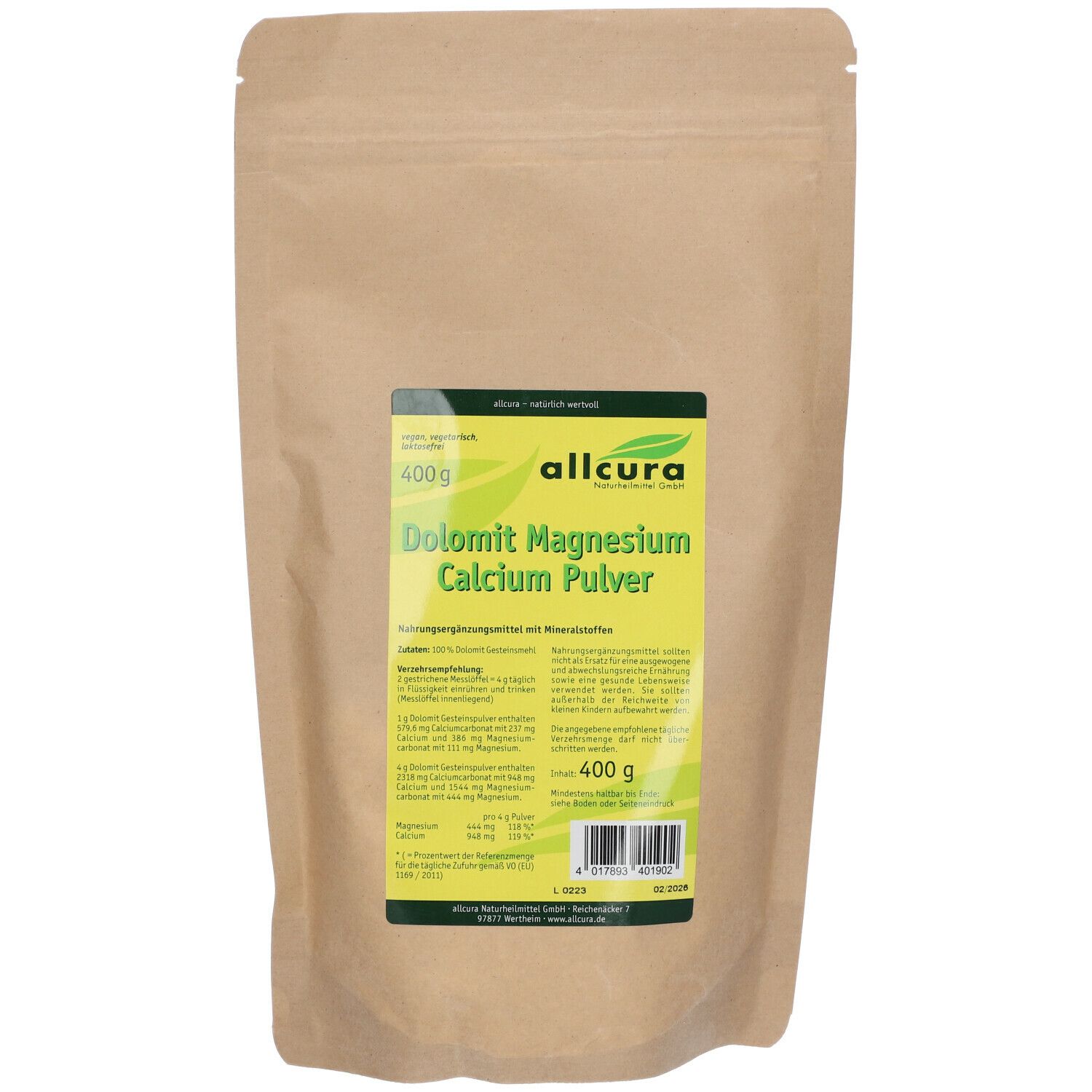 Dolomit Magnesium Calcium Pulver