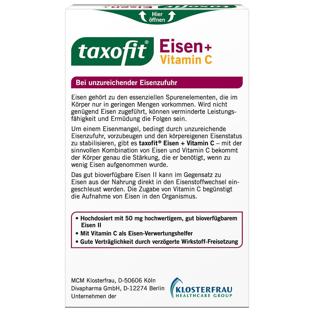 Taxofit Eisen+Vitamin C Kapseln 40 St