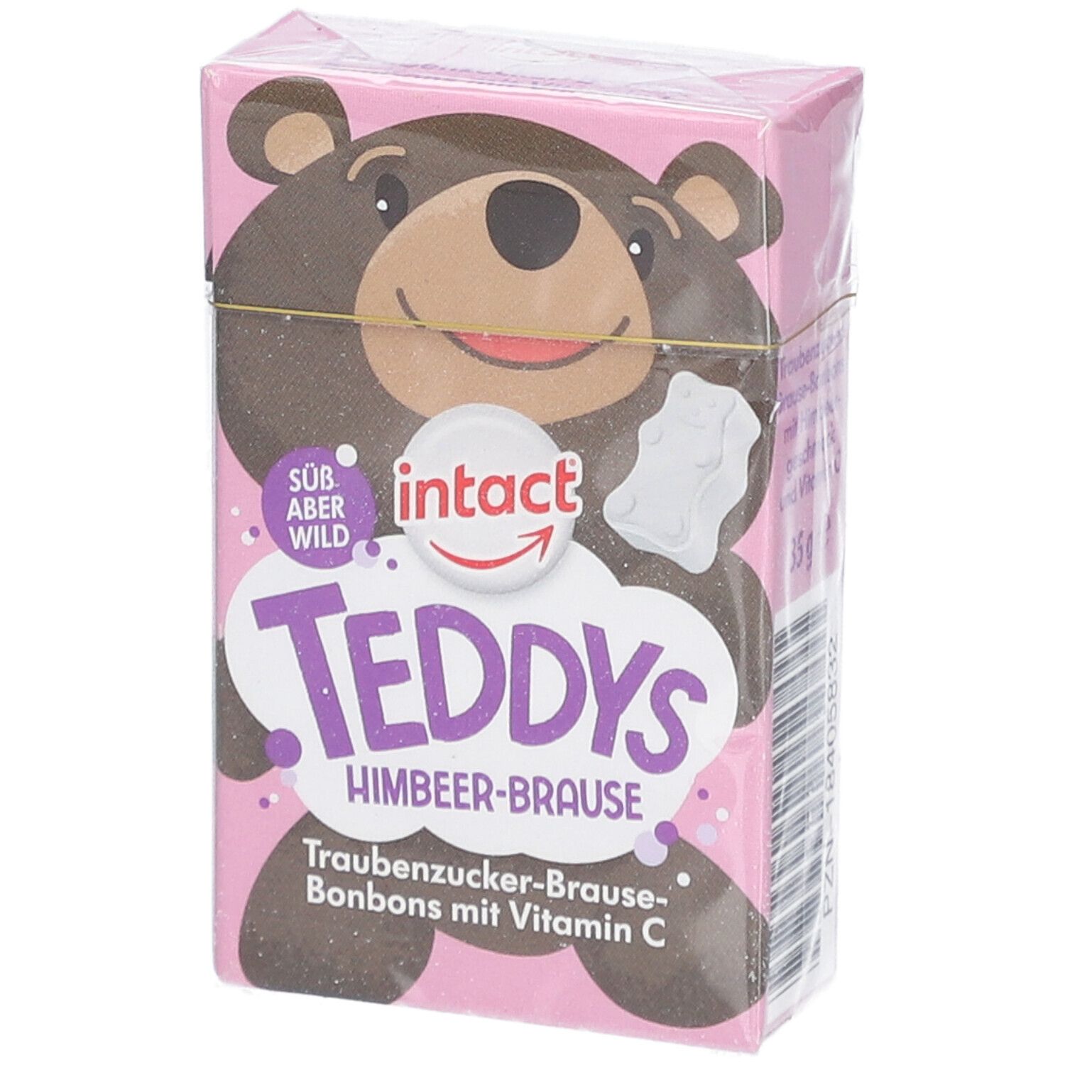 intact Teddys Himbeer-Brause – Traubenzucker-Bonbons mit Vitamin C