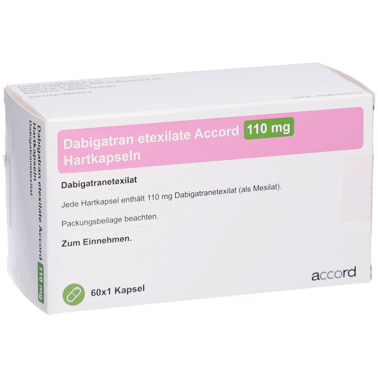 DABIGATRAN etexilate Accord 110 mg Hartkapseln