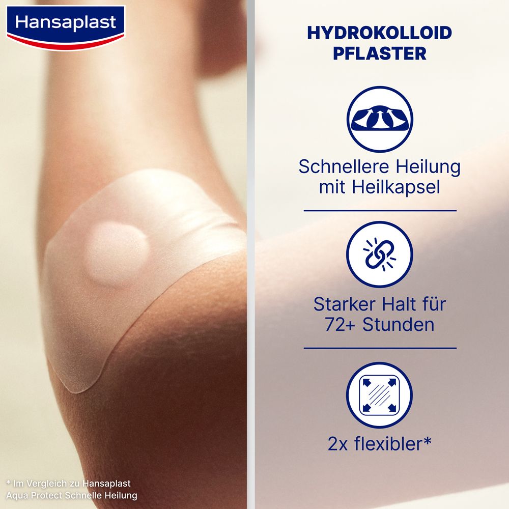 Hansaplast Zweite Haut Schutz Gross | Hydrokolloid Pflaster | Schnellere Heilung | Starker Halt für 72+ Stunden | 3 XL Pflaster