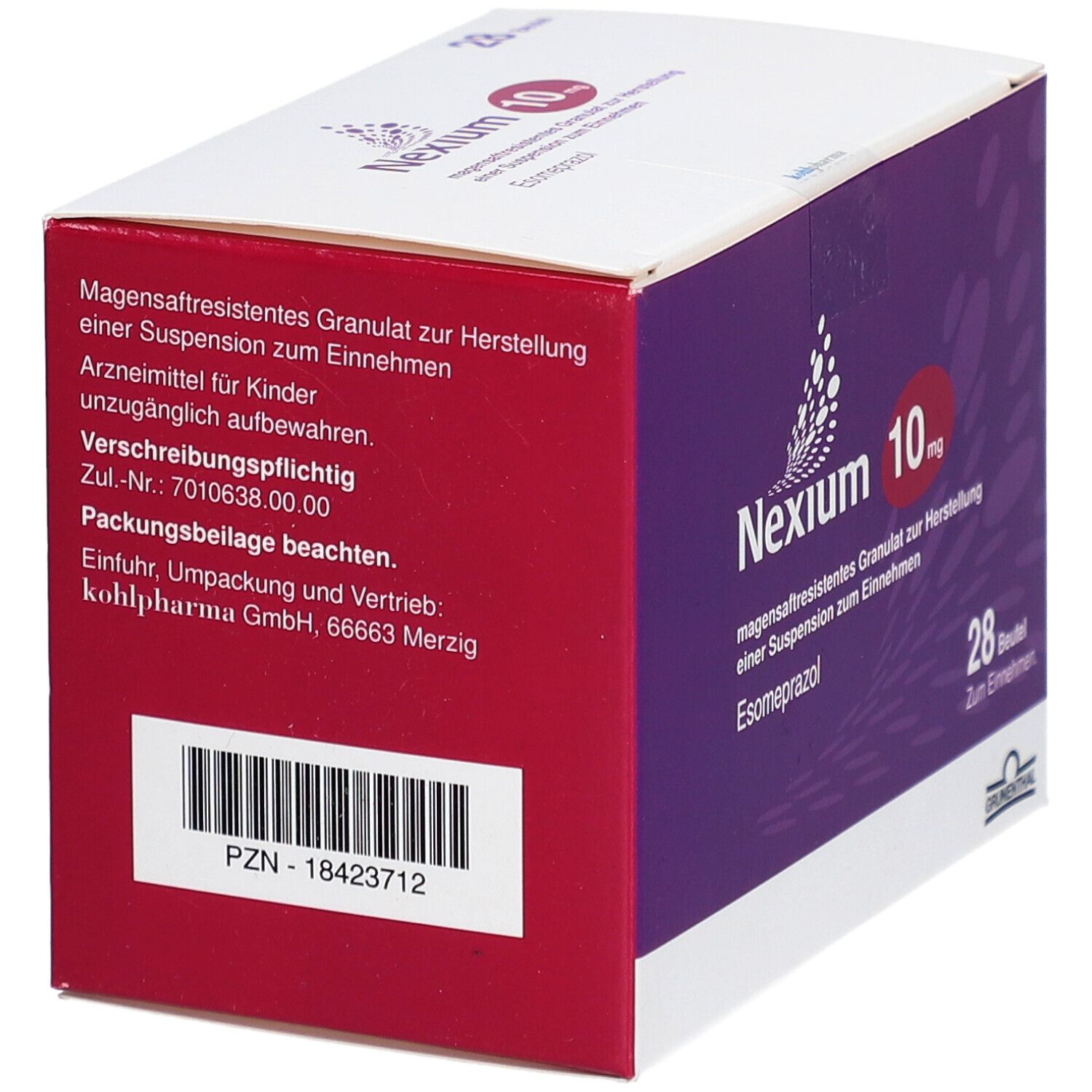 Nexium 10 mg magensaftr.Gra.z.Her.e.Sus.z.Ein.Btl. 28 St Magensaftresistentes Granulat