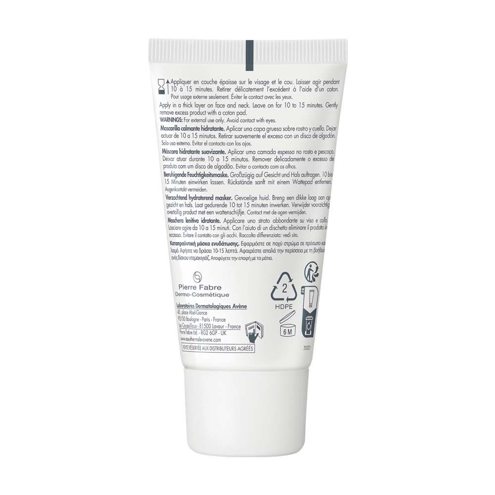 Rückseite der Tube. Text und Symbole. Anwendungshinweise. Herstellerinformationen. Recycling-Symbole.