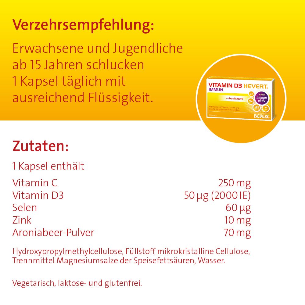 Vitamin D3 Hevert Immun Kapseln 30 St