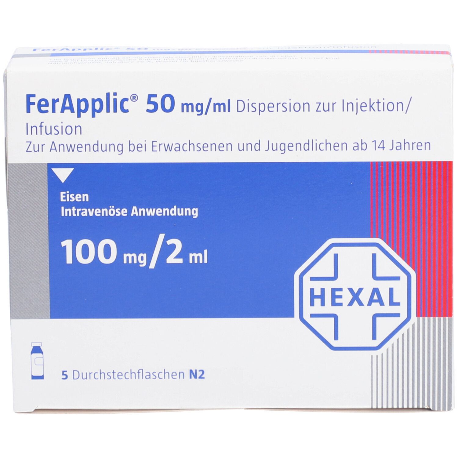 FERAPPLIC 50 mg/ml Dispersion z.Injekt./Inf.100mg