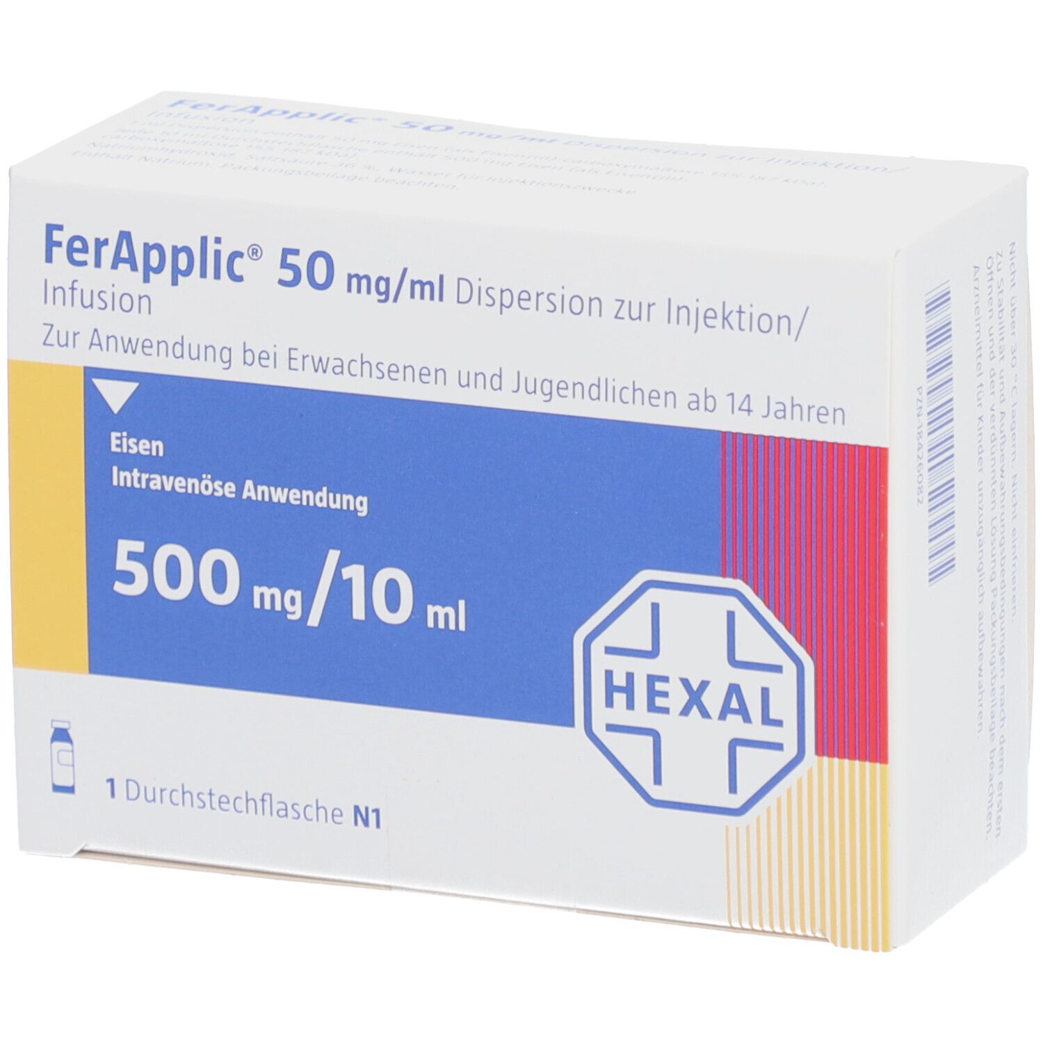 FERAPPLIC 50 mg/ml Dispersion z.Injekt./Inf.500mg
