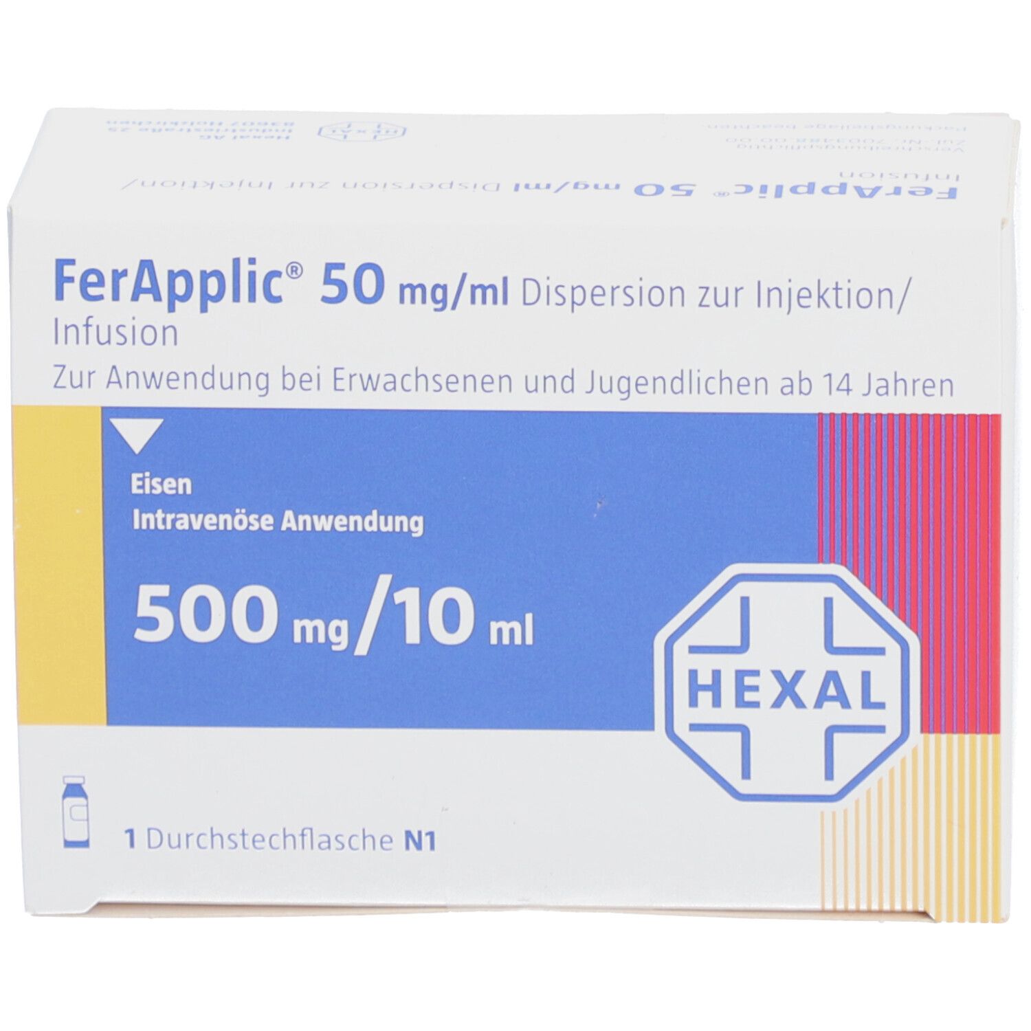 FERAPPLIC 50 mg/ml Dispersion z.Injekt./Inf.500mg
