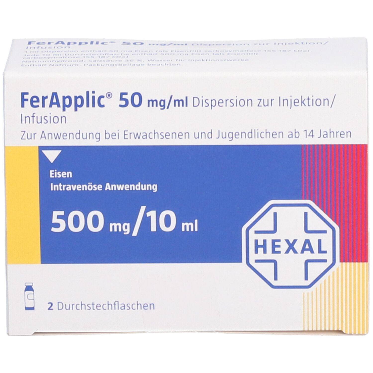 FERAPPLIC 50 mg/ml Dispersion z.Injekt./Inf.500mg
