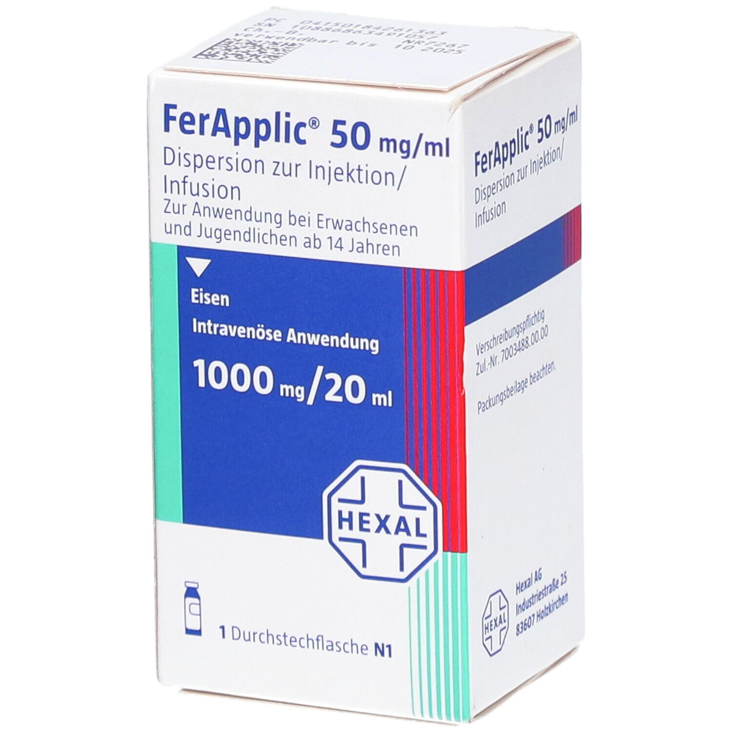 FERAPPLIC 50 mg/ml Dispersion z.Injekt./Inf.1000mg
