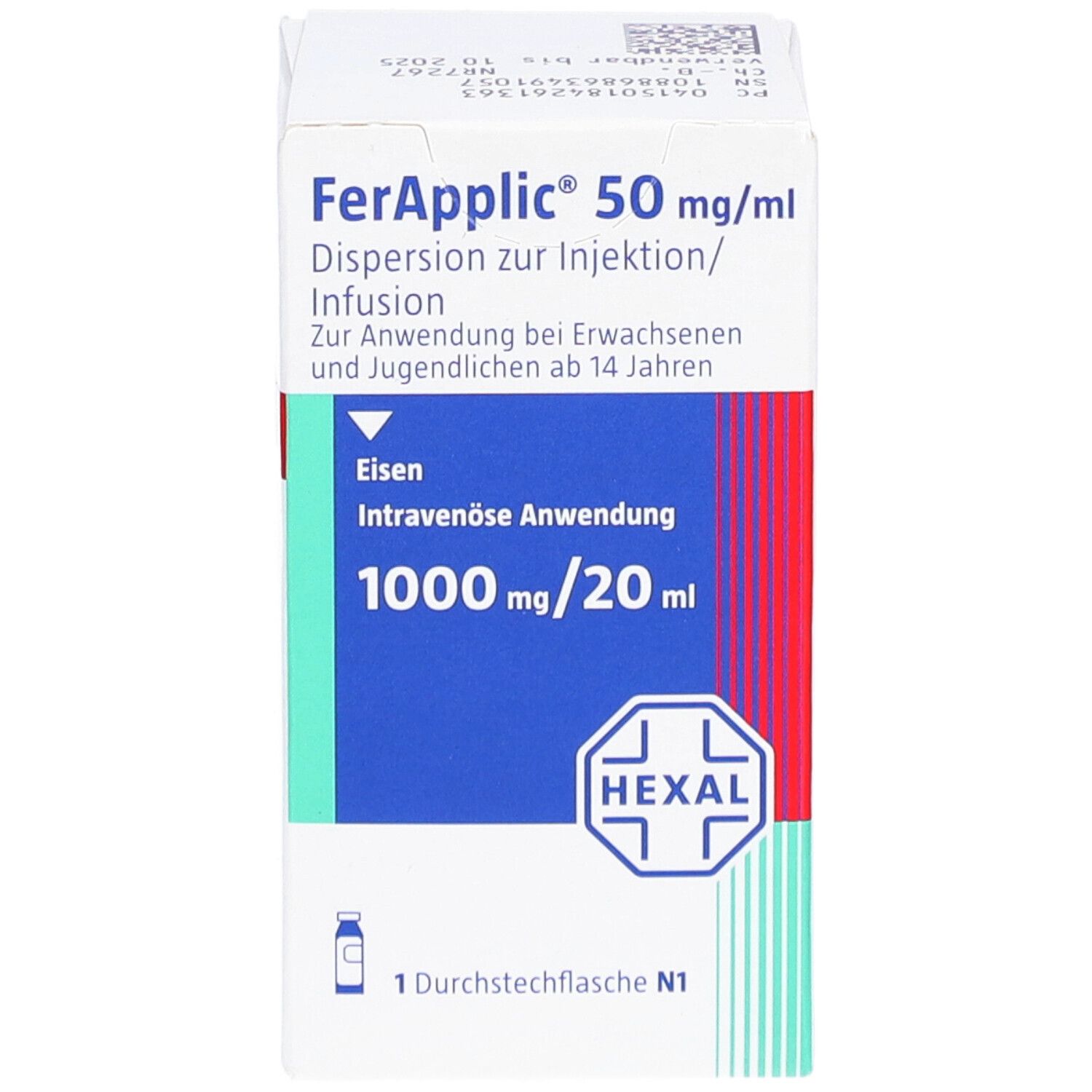 FERAPPLIC 50 mg/ml Dispersion z.Injekt./Inf.1000mg
