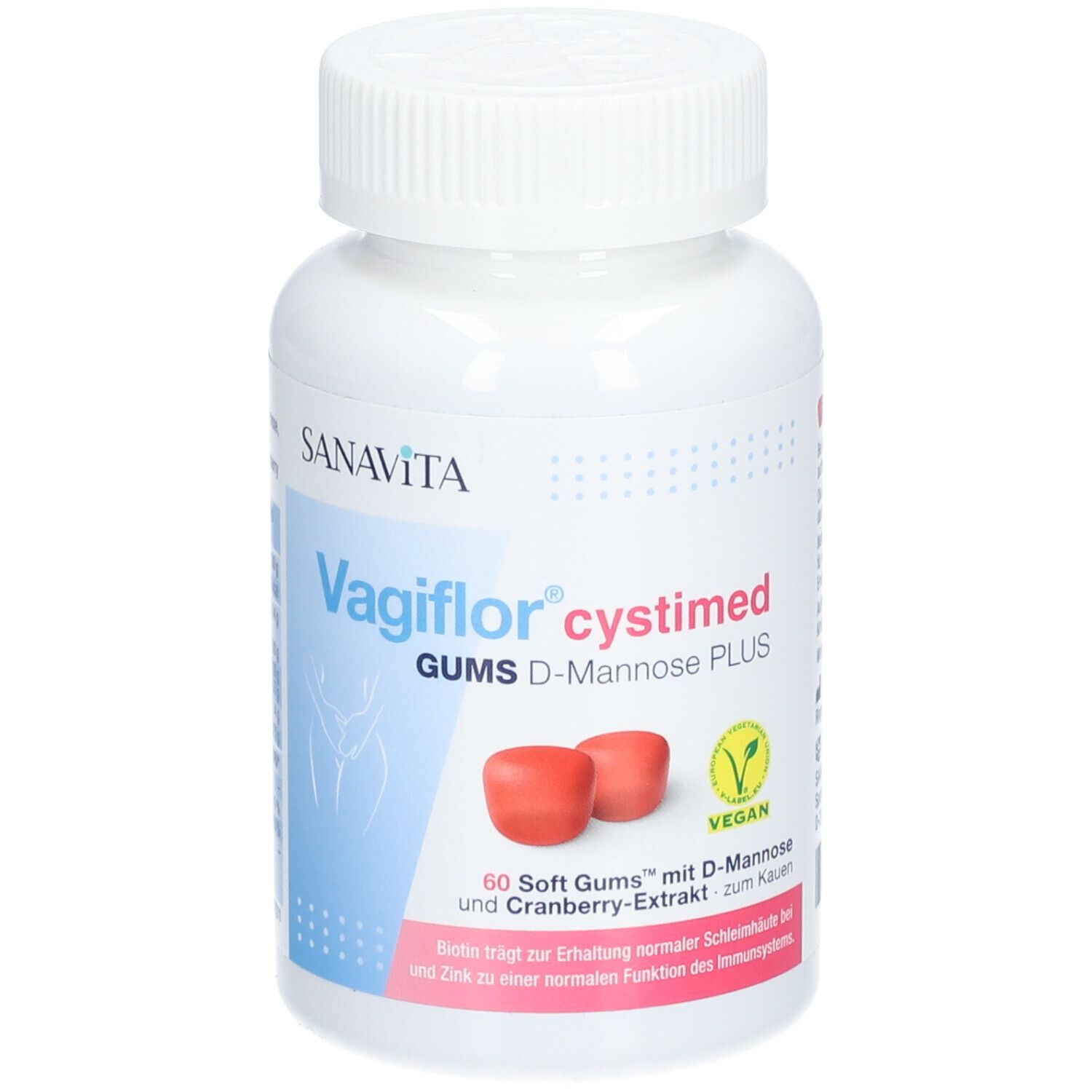 Vagiflor cystimed Gums D-Mannose Plus 60 St Kapseln