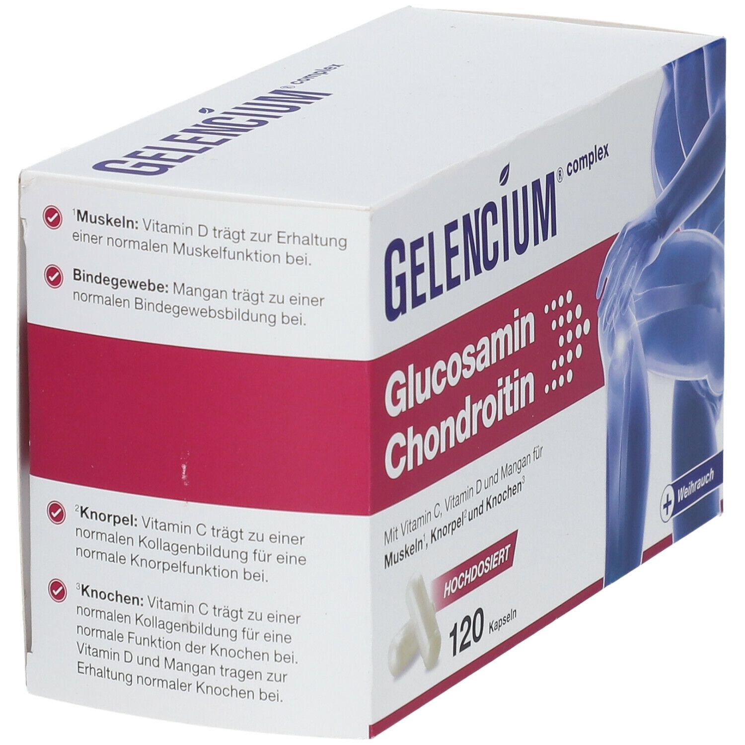 Gelencium® Glucosamin Chondroitin hochdosiert mit Vitamin C 120 St