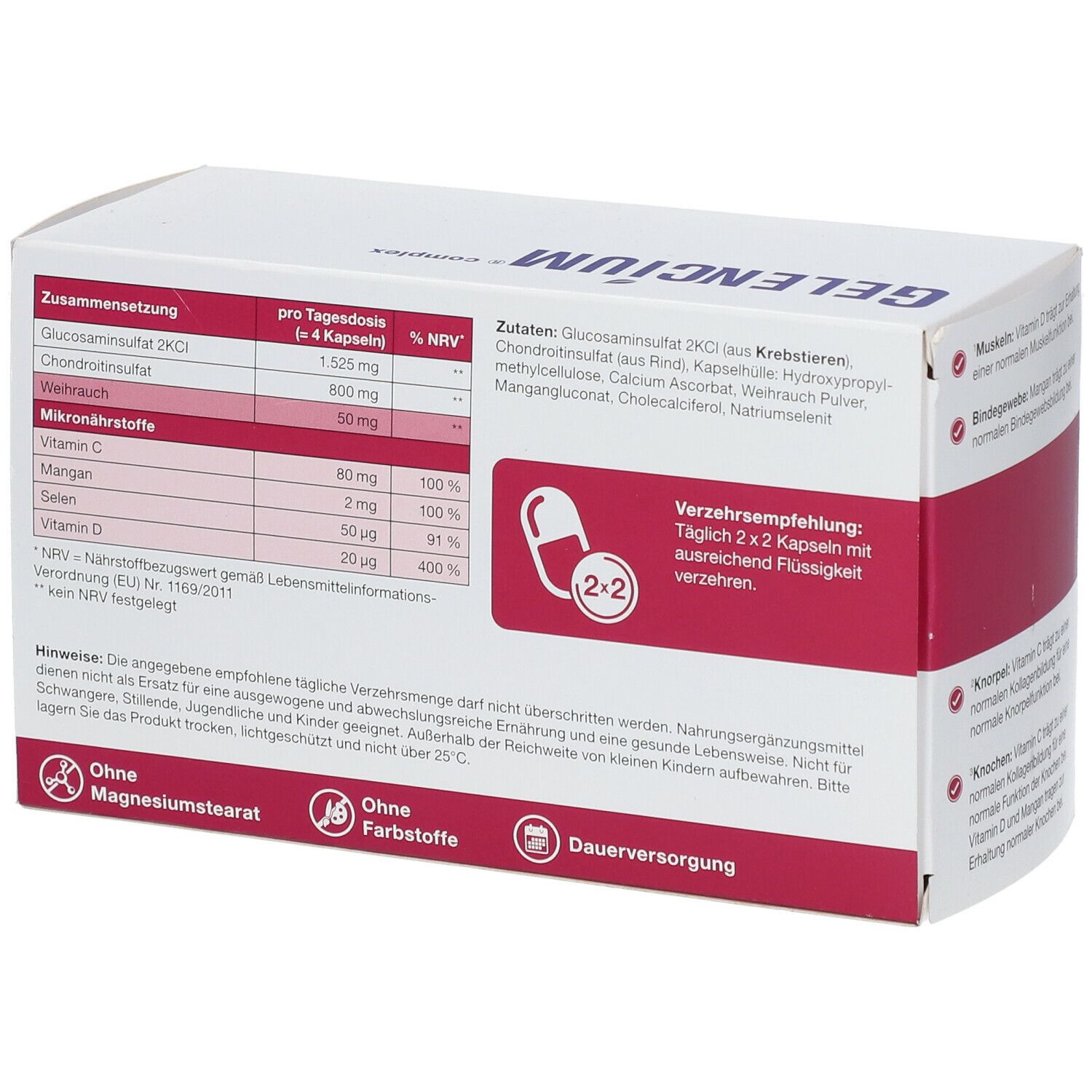 Gelencium® Glucosamin Chondroitin hochdosiert mit Vitamin C 120 St