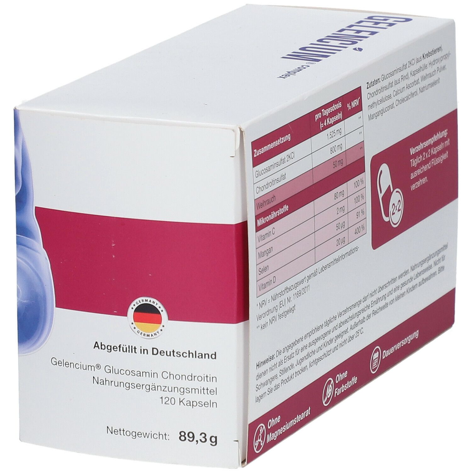 Gelencium® Glucosamin Chondroitin hochdosiert mit Vitamin C 120 St