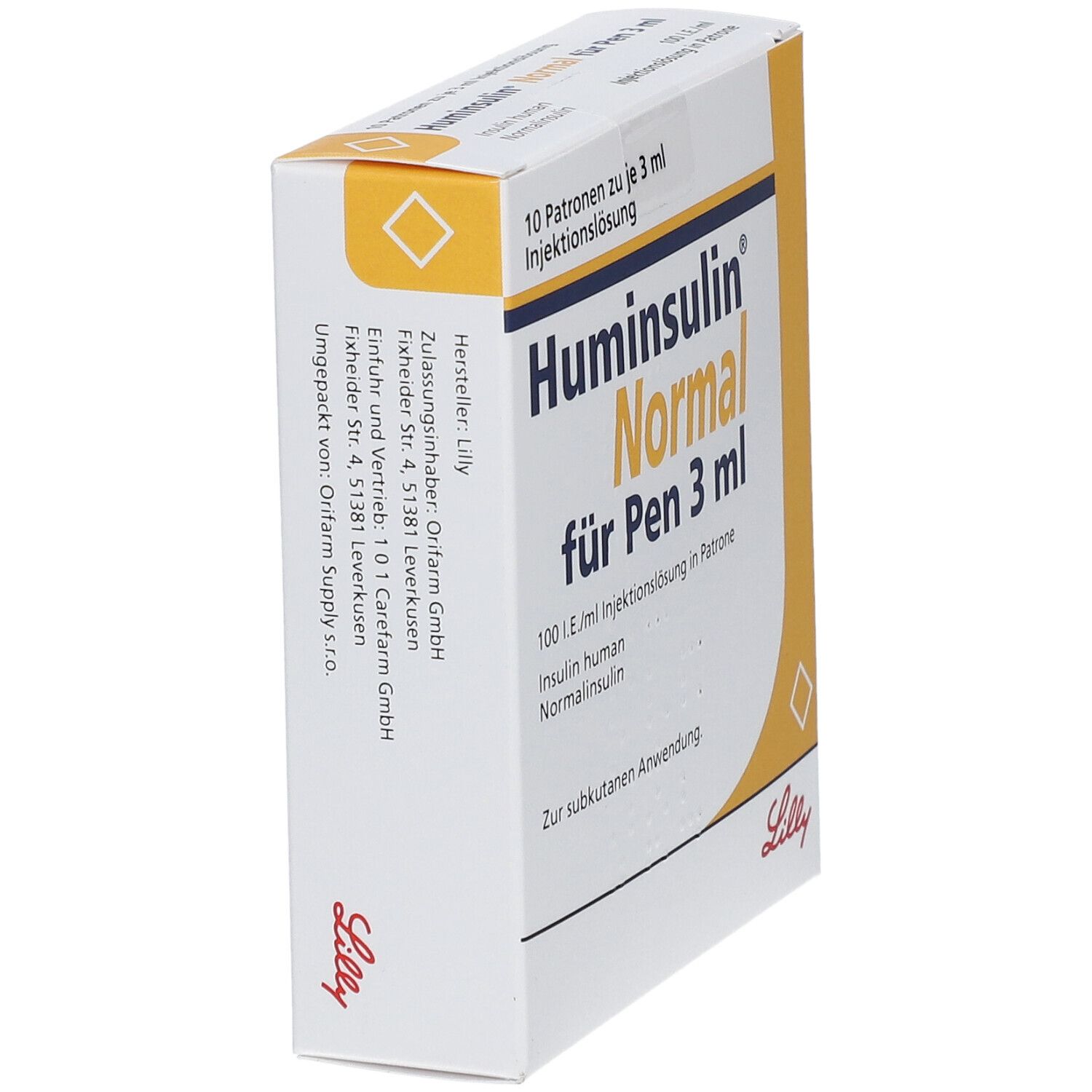 Huminsulin Normal f.Pen 3 ml 100 I.E./ml Inj.-Lsg. 10x3 Injektionslösung