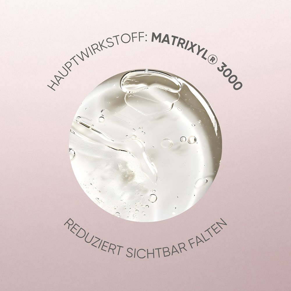 Darstellung von Matrixyl 3000, Hauptwirkstoff der Louis Widmer hydraderm Tagesemulsion.
