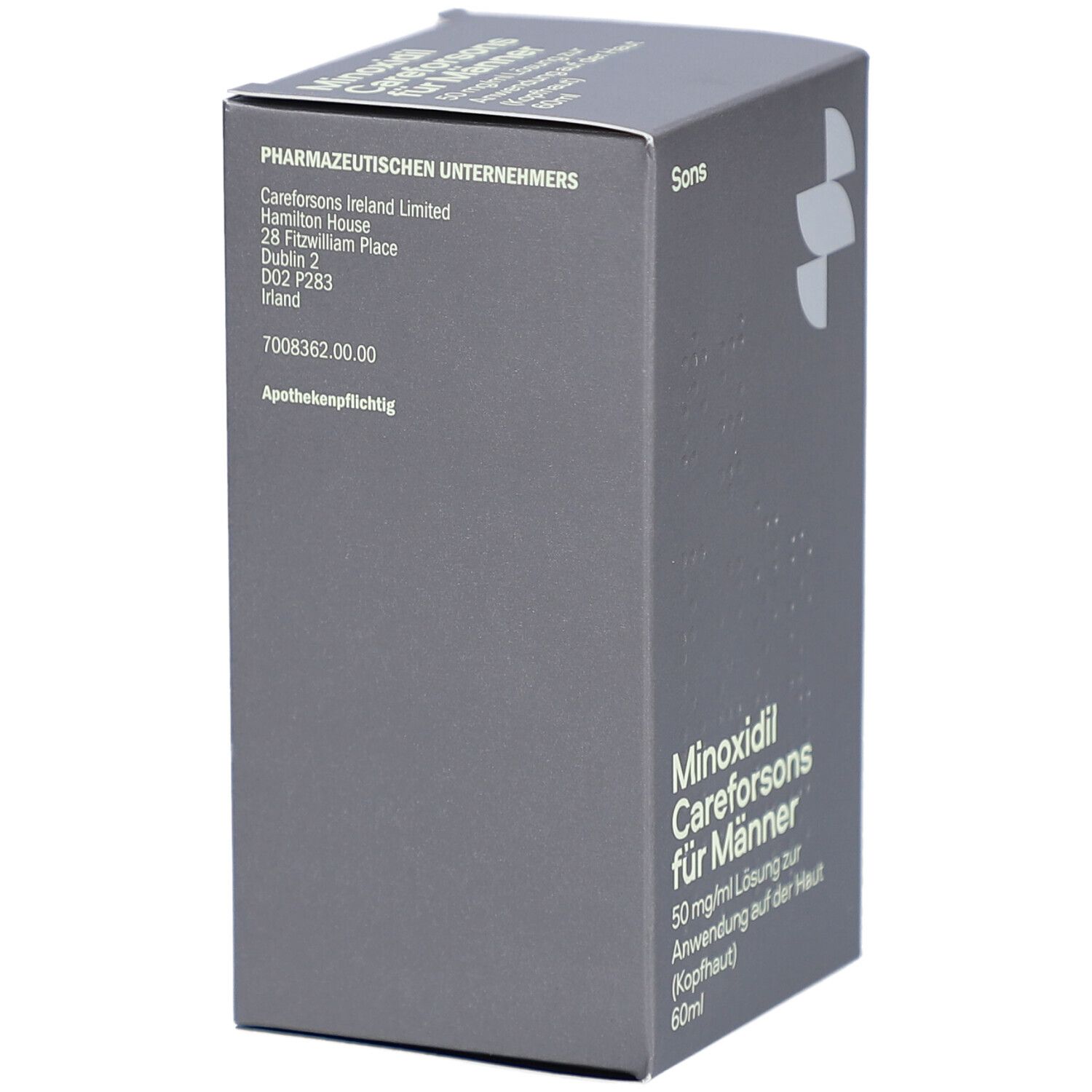 SONS Minoxidil 50mg/ml Lösung für Männer bei erblich bedingtem Haarausfall, mit Pumpspender, 1 Monat