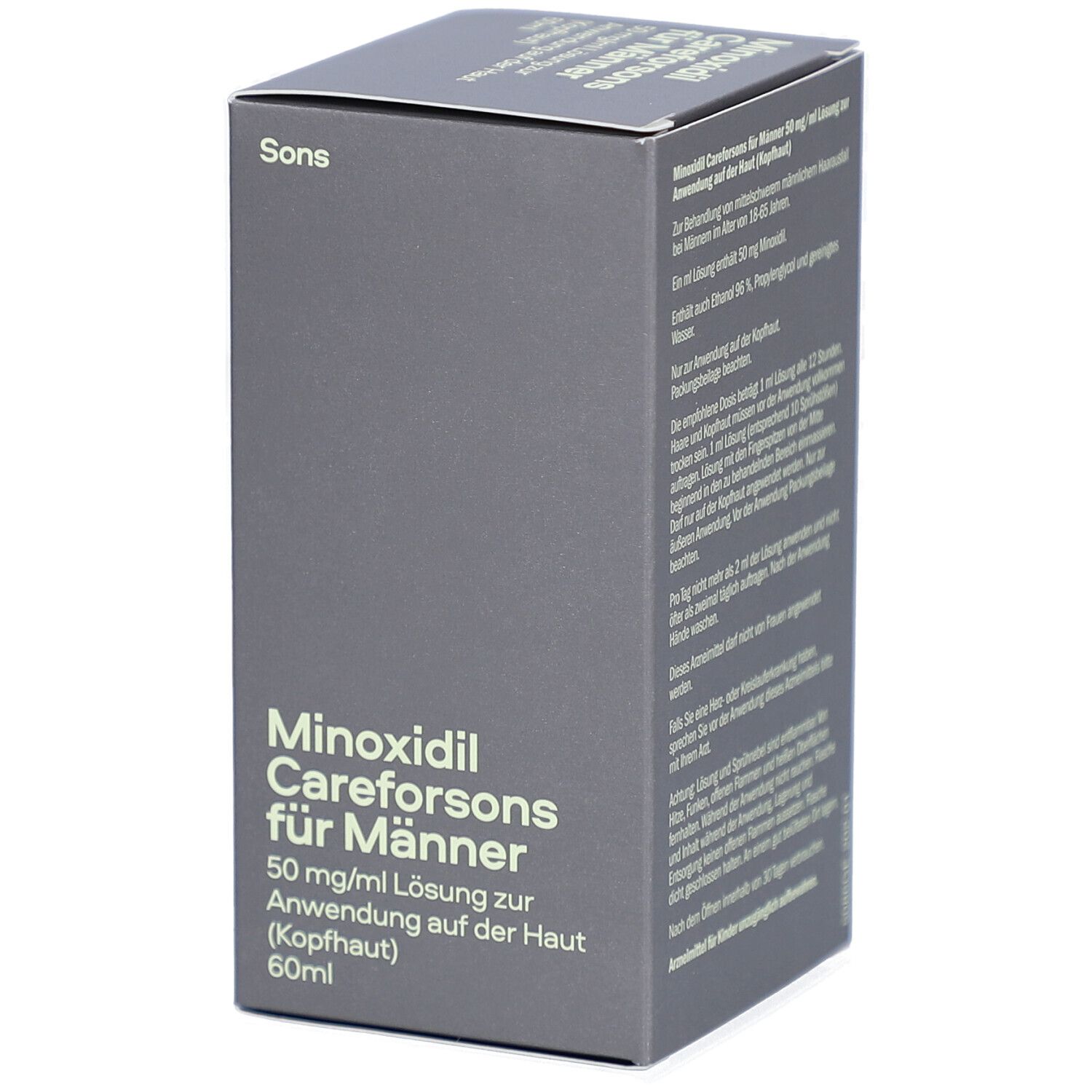 SONS Minoxidil 50mg/ml Lösung für Männer bei erblich bedingtem Haarausfall, mit Pumpspender, 1 Monat