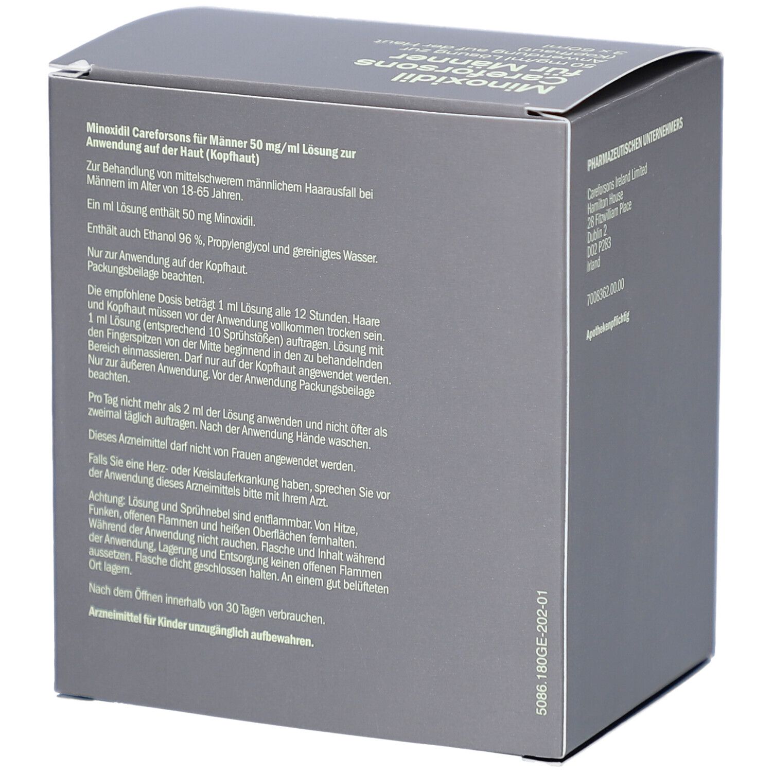 SONS Minoxidil 50mg/ml Lösung für Männer bei erblich bedingtem Haarausfall, Pumpspender,  3 Monate