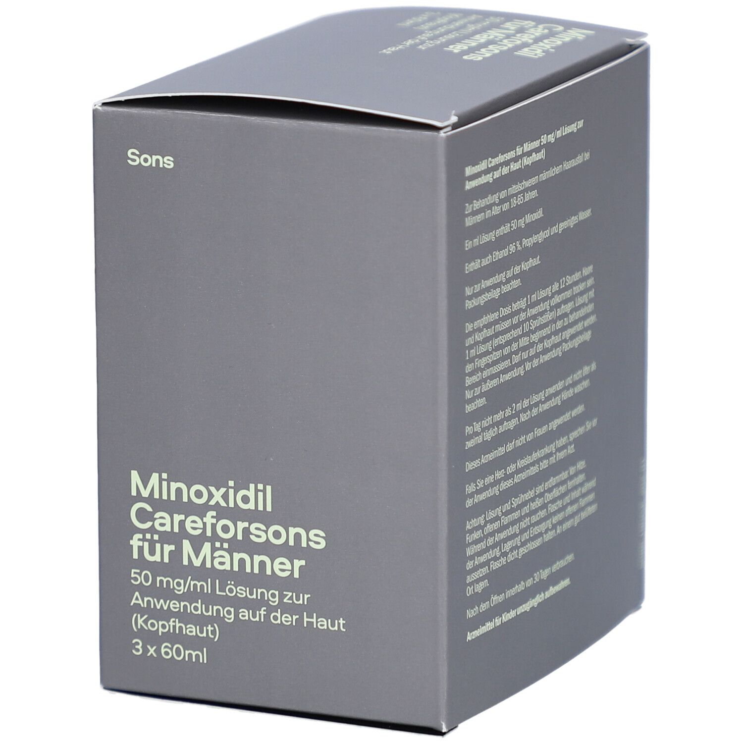 SONS Minoxidil 50mg/ml Lösung für Männer bei erblich bedingtem Haarausfall, Pumpspender,  3 Monate