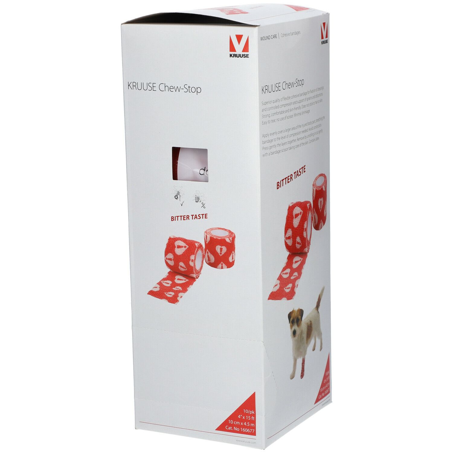 Kruuse Chew-Stop Verband 10 cmx4,5 m rot vet. St