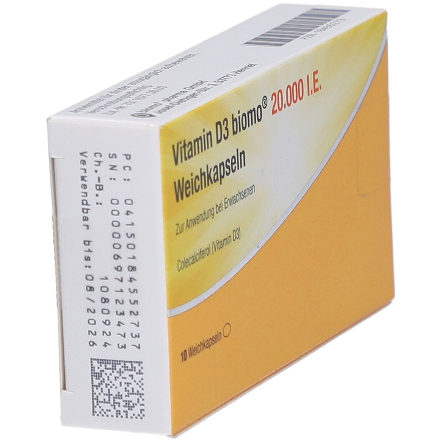VITAMIN D3 BIOMO 20.000 I.E. Weichkapseln