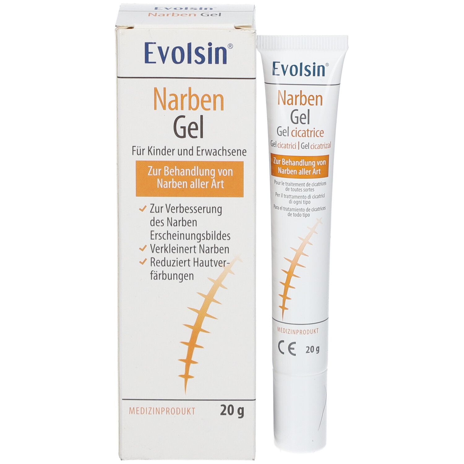 Evolsin® Narbengel für Kinder & Erwachsene – Narbensalbe reduziert die Sichtbarkeit von Narben – Narbencreme für Narben aller Art