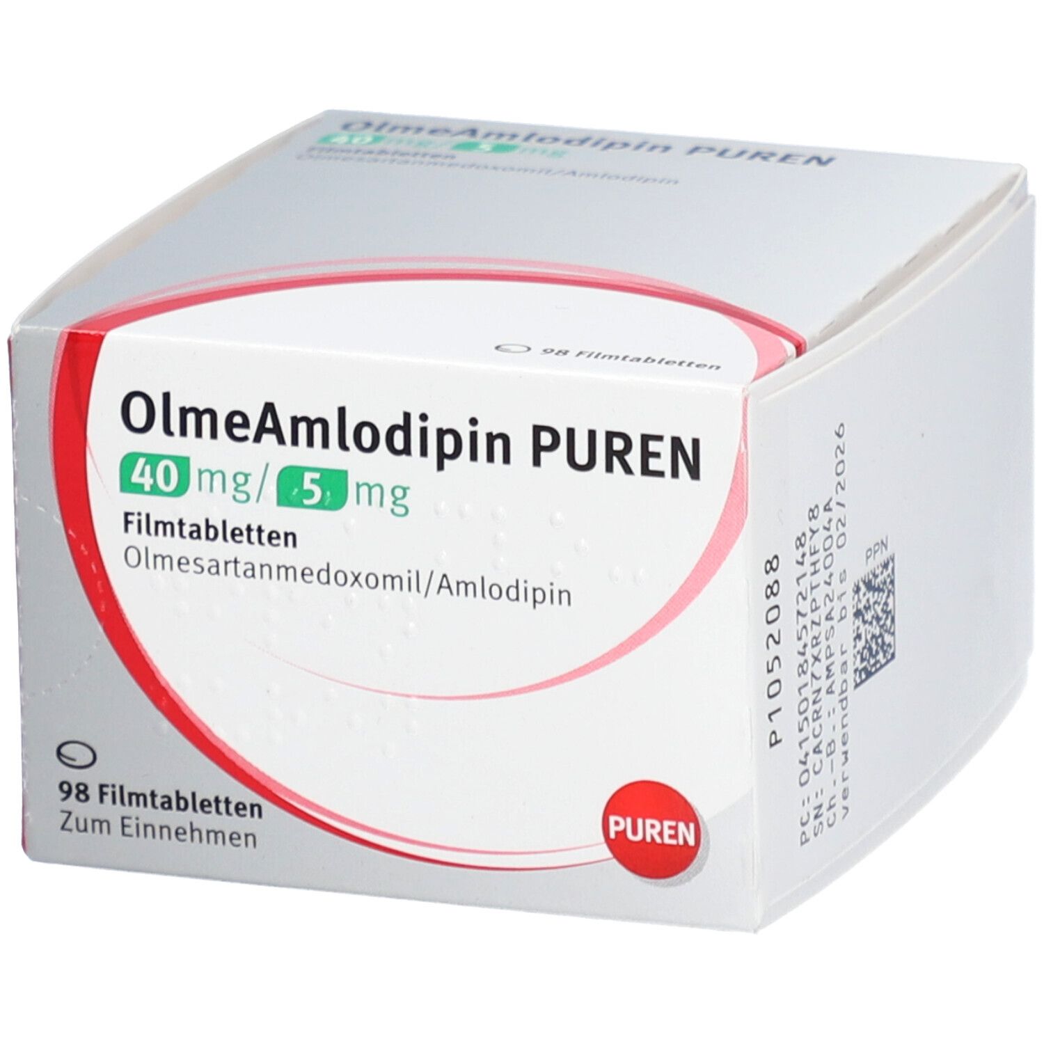 OLMEAMLODIPIN PUREN 40 Mg 5 Mg Filmtabletten 98 St Mit Dem E Rezept 