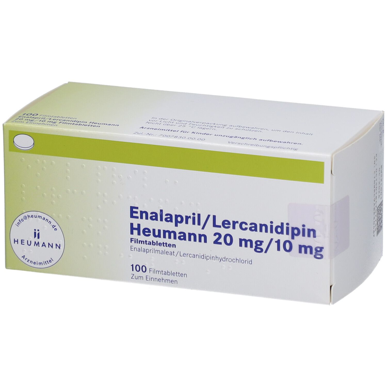 ENALAPRIL/Lercanidipin Heumann 20 mg/10 mg FTA