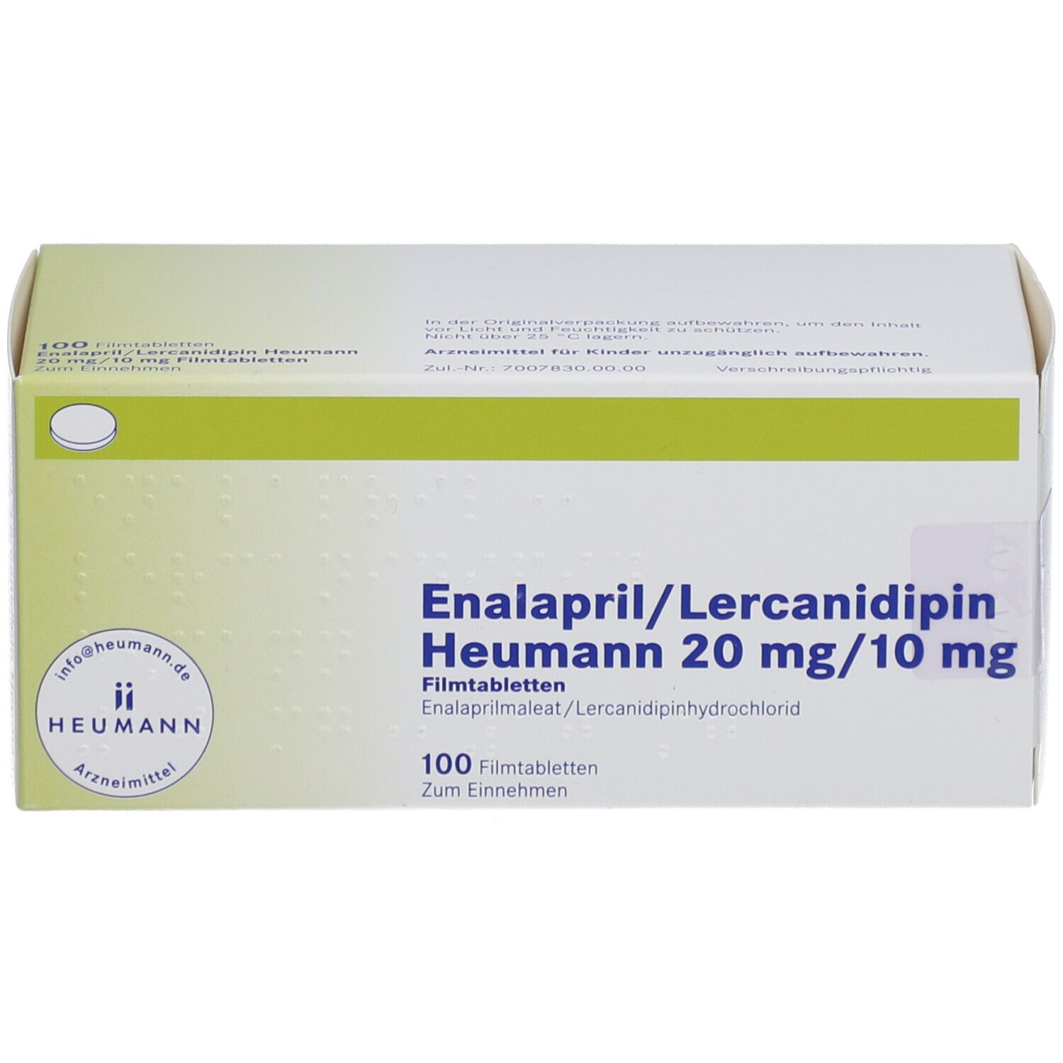 ENALAPRIL/Lercanidipin Heumann 20 mg/10 mg FTA