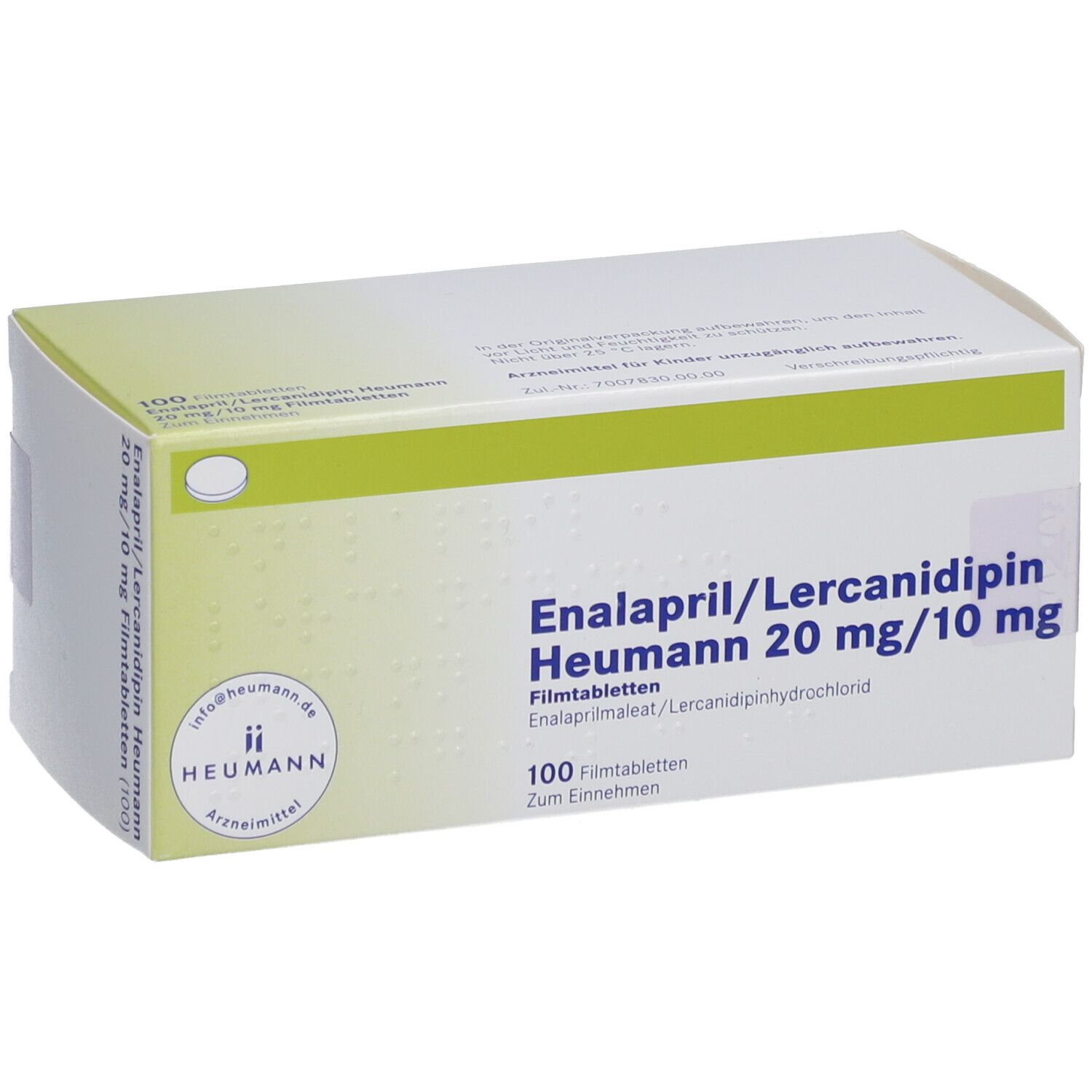ENALAPRIL/Lercanidipin Heumann 20 mg/10 mg FTA