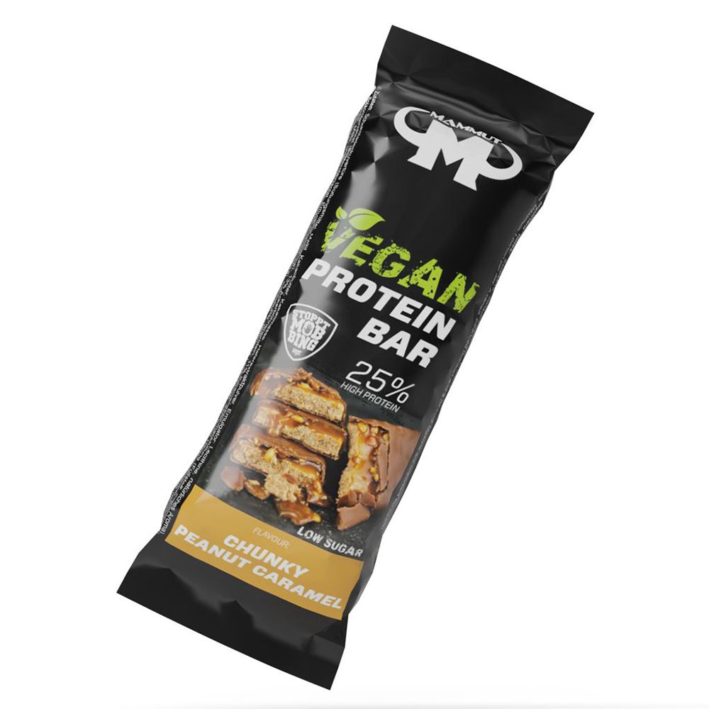 Mammut Nutrition Barre de Protéine Végan Bar Chunky Caramel et cacahuètes