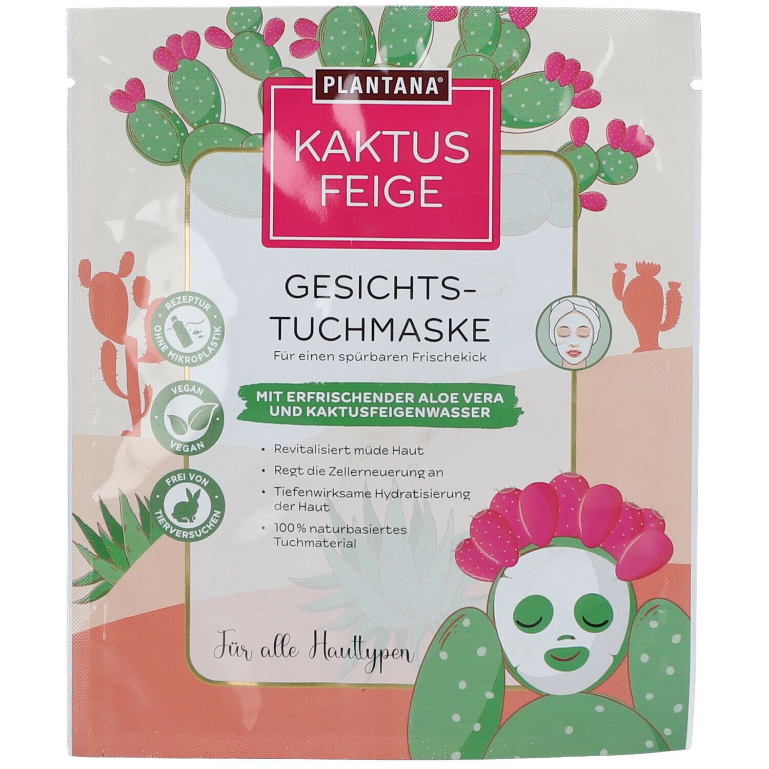 PLANTANA® Kaktusfeige Gesichts-Tuchmaske