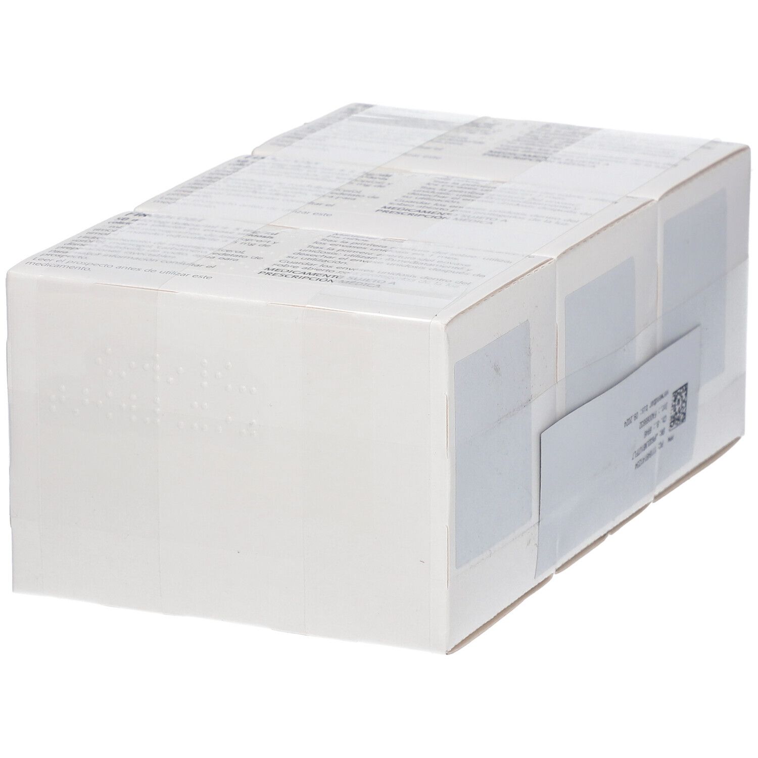 Rückseite einer Kartonverpackung mit mehreren Packungen FIXAPROST. Weiße Oberfläche mit technischen Informationen.