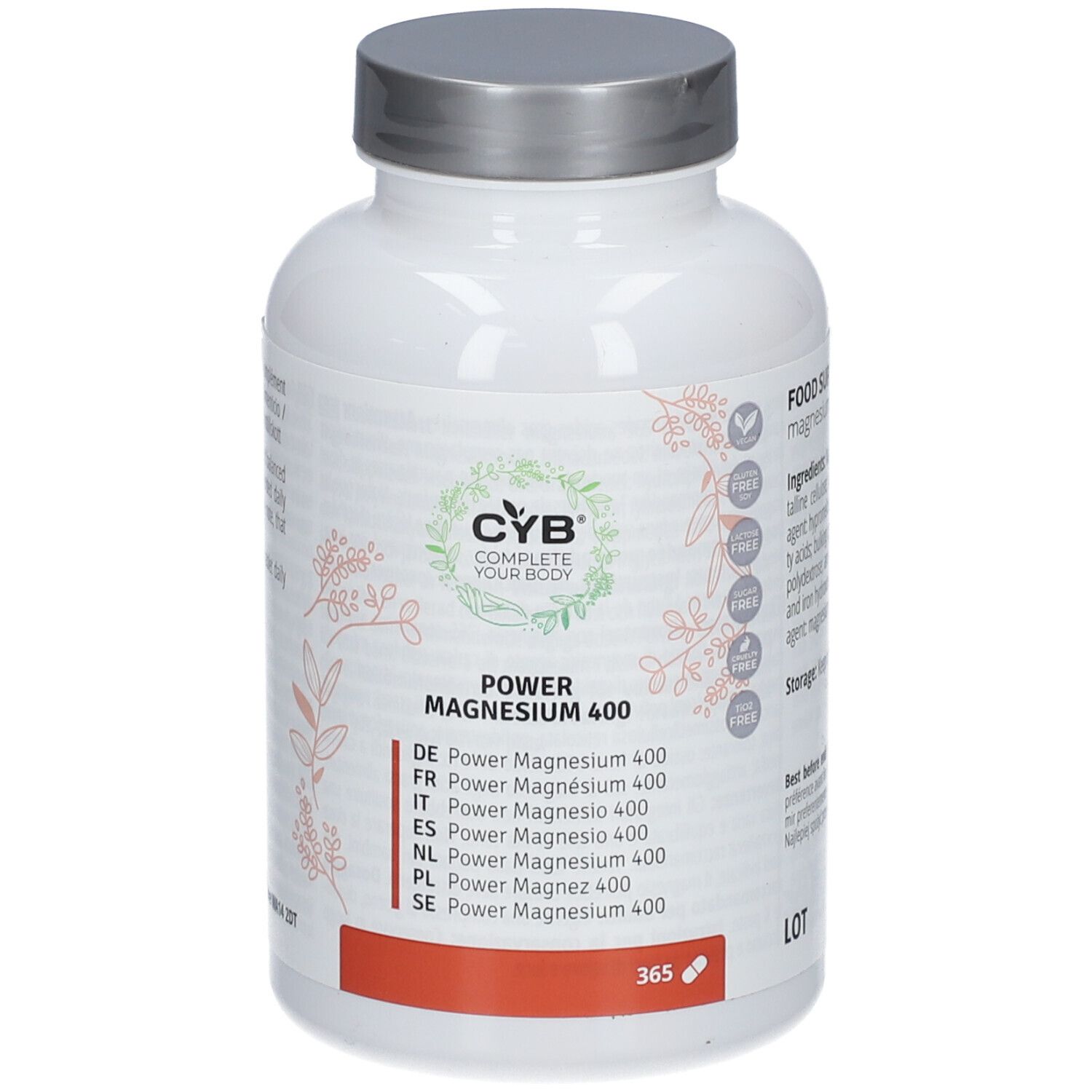 CYB Power Magnesium 400 mg hochdosiert+vegan Tabl. 365 St Tabletten