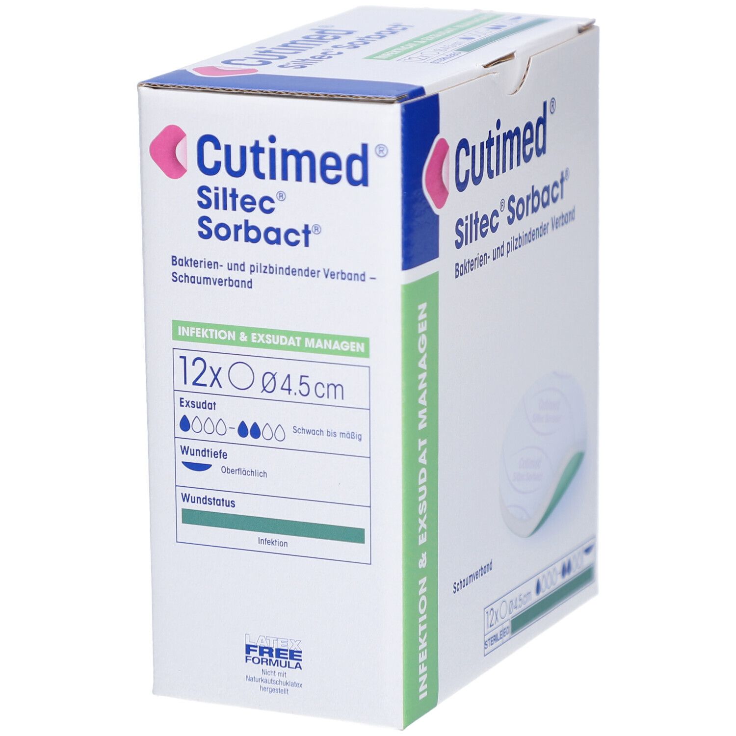 Cutimed® Siltec® Sorbact® 4,5cm ohne Haftrand