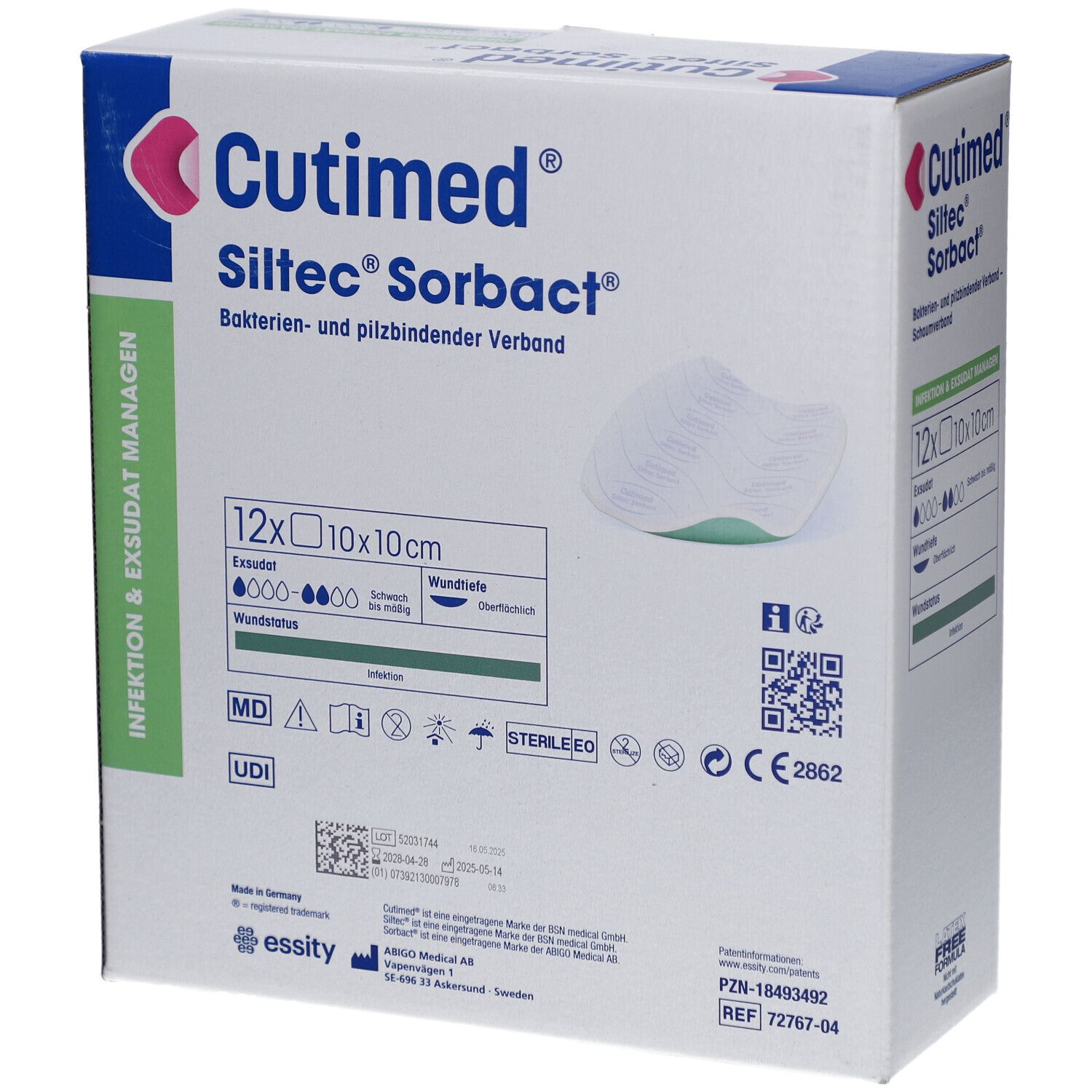 Cutimed® Siltec® Sorbact® 10 cm x 10 cm