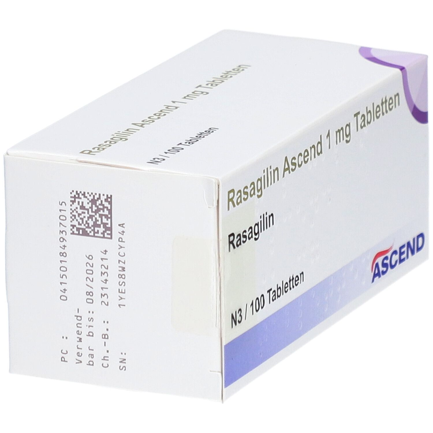 Rasagilin Ascend 1 mg Tabletten 100 St