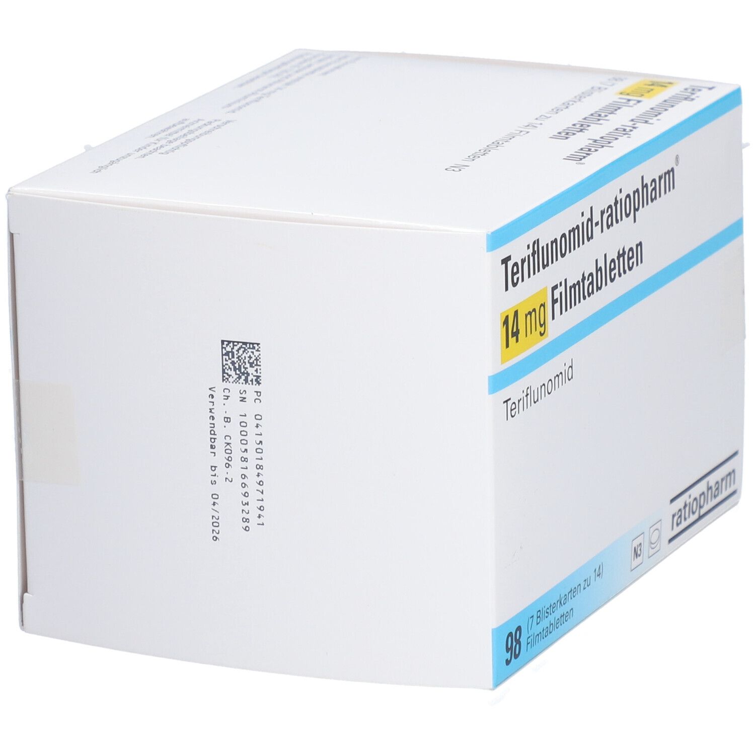 TERIFLUNOMID-ratiopharm 14 mg Filmtabletten 98 St