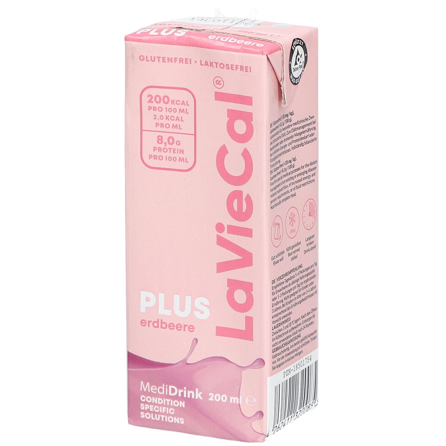 Laviecal Plus Drink Erdbeere 200 ml Lösung